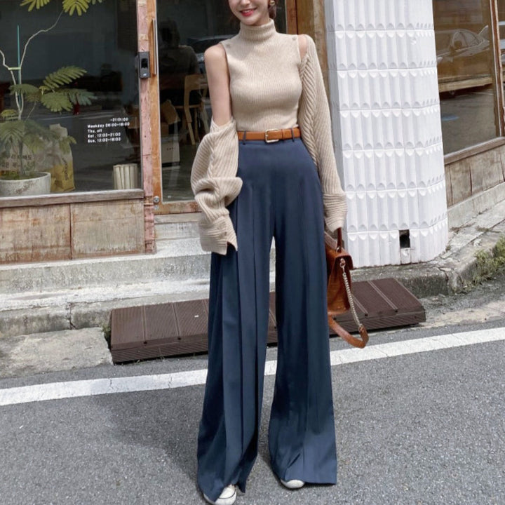 ハイウエストプリーツワイドパンツ