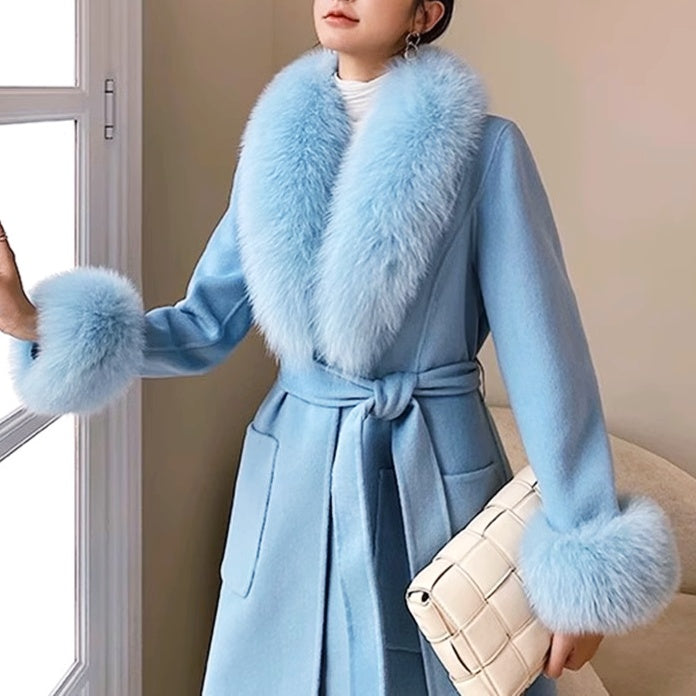 FOXファーパステルカラーロングコート