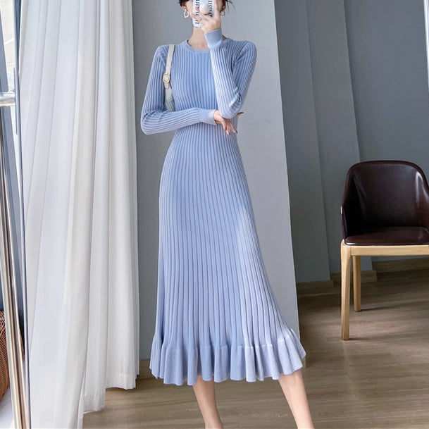 フィッシュテールリブニットワンピース