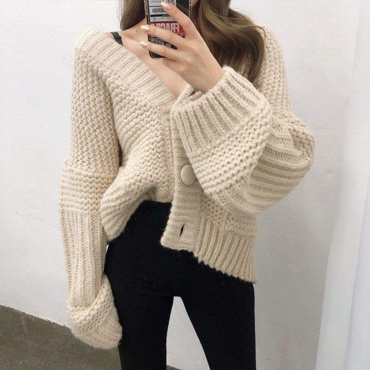 Vネックルーズカーディガン