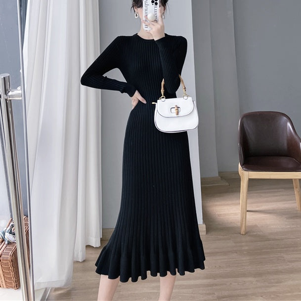 フィッシュテールリブニットワンピース