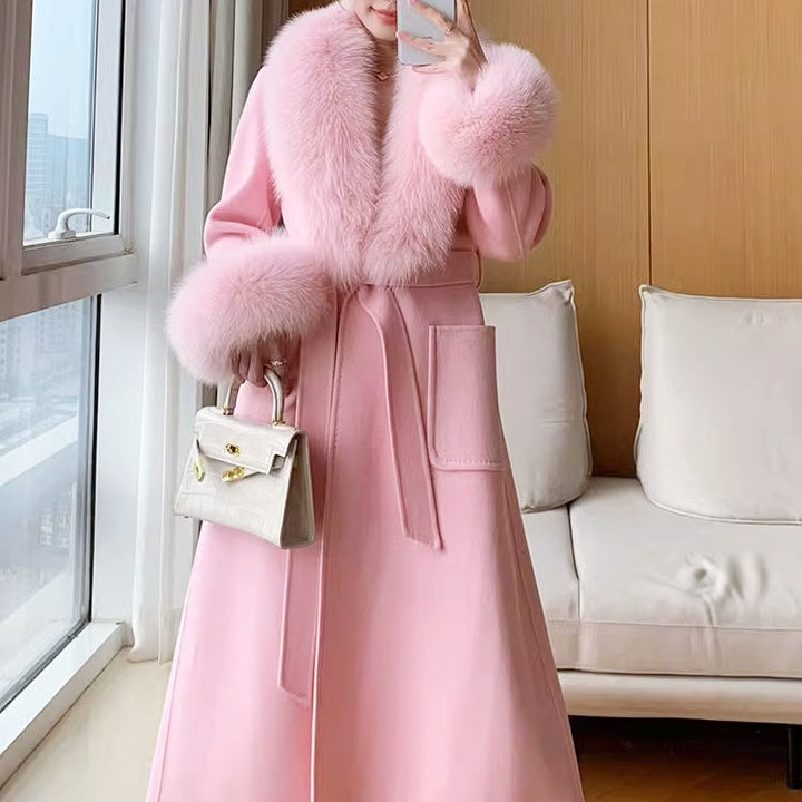 FOXファーパステルカラーロングコート