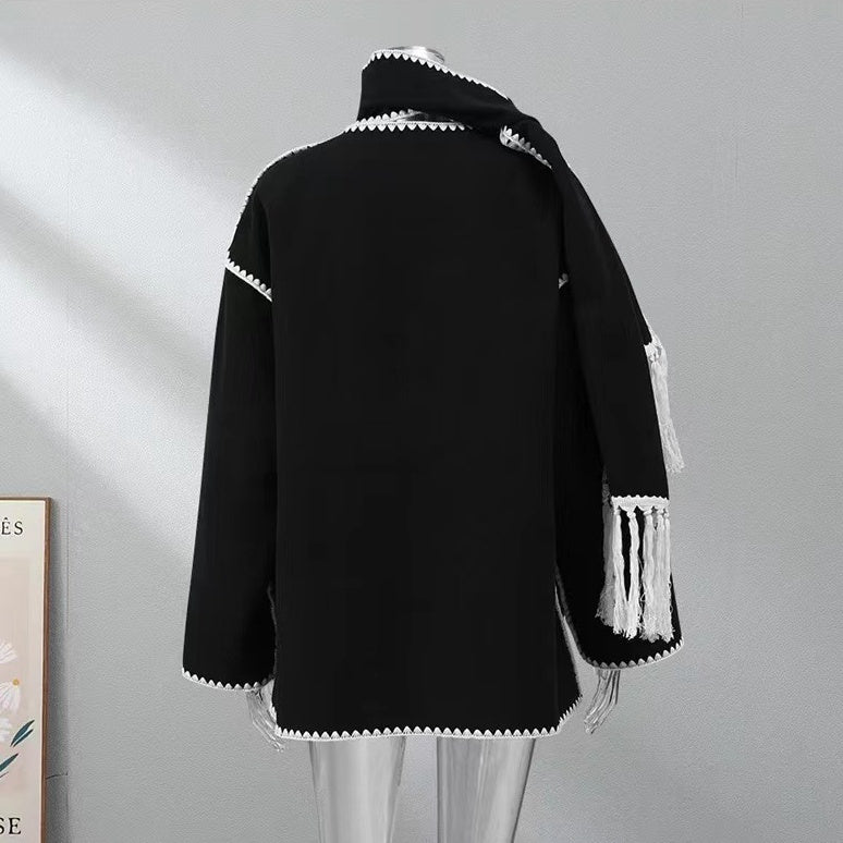 ストールカラーウールショートコート