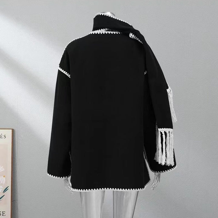 ストールカラーウールショートコート