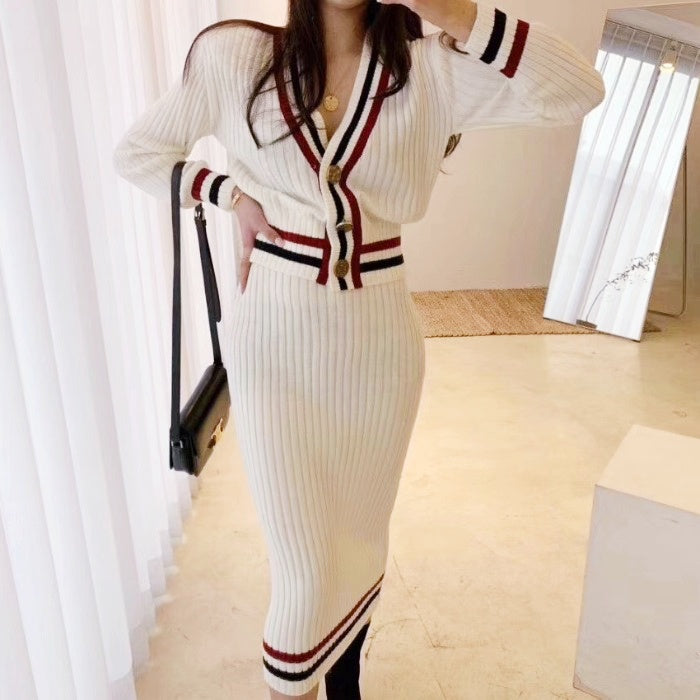 コントラストボーダーニットセットアップ