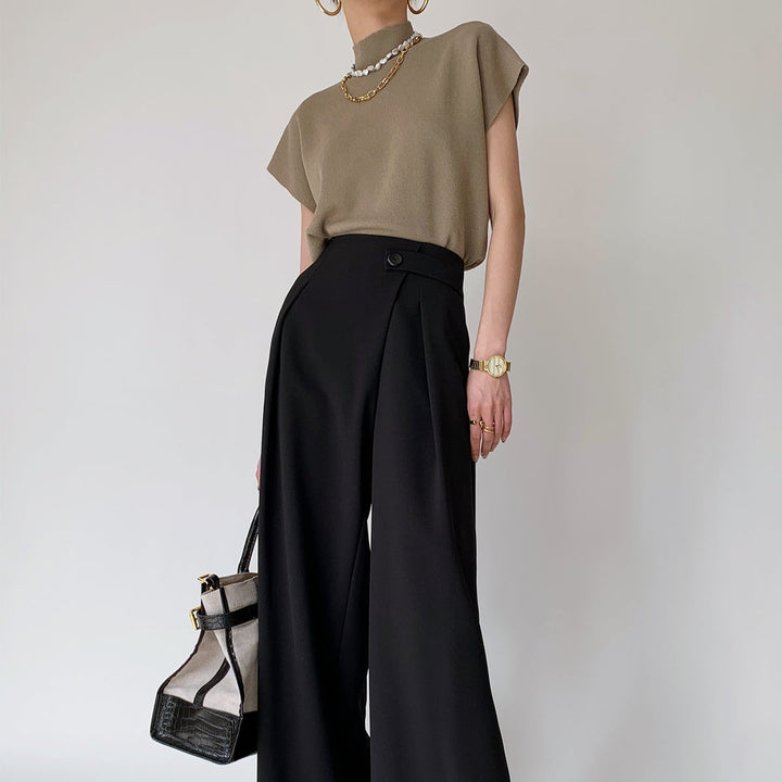 ハーフタートルネックニットトップス