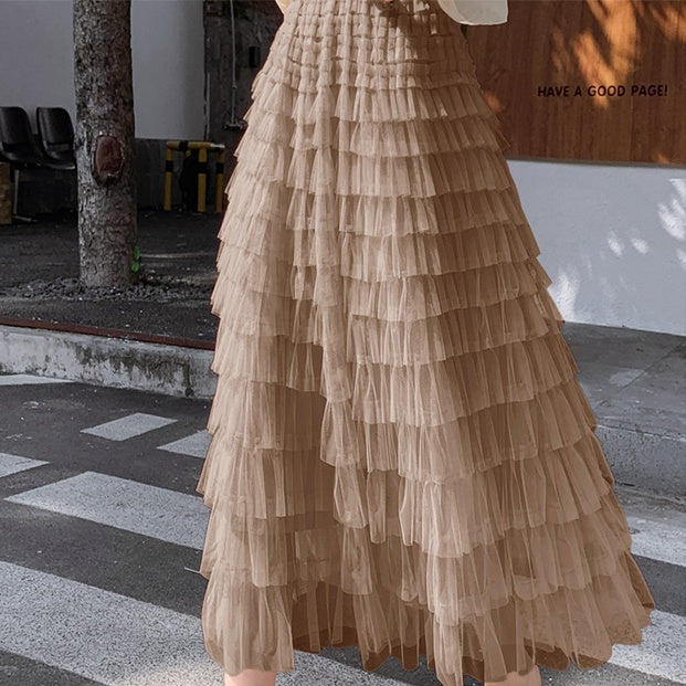 ティアードチュールロングスカート