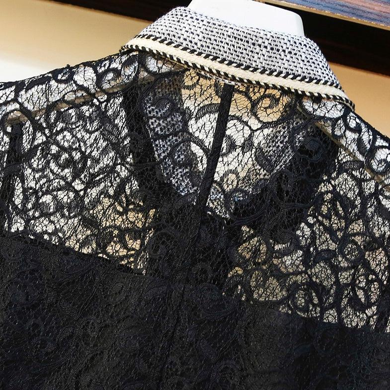 フレンチ襟レースワンピース