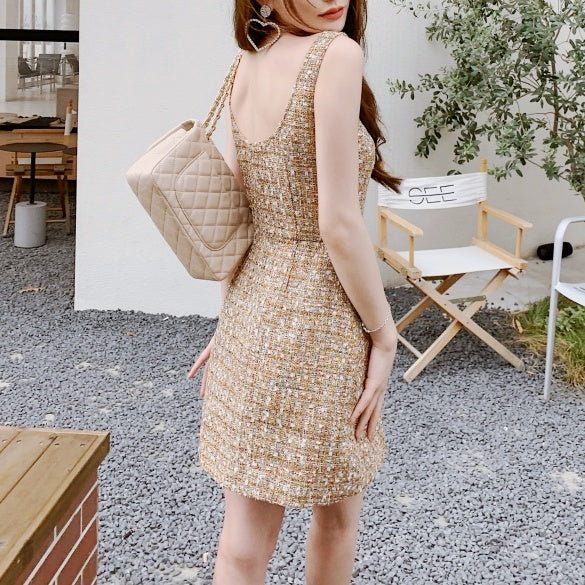 ゴールドツイードジャケットワンピースセット