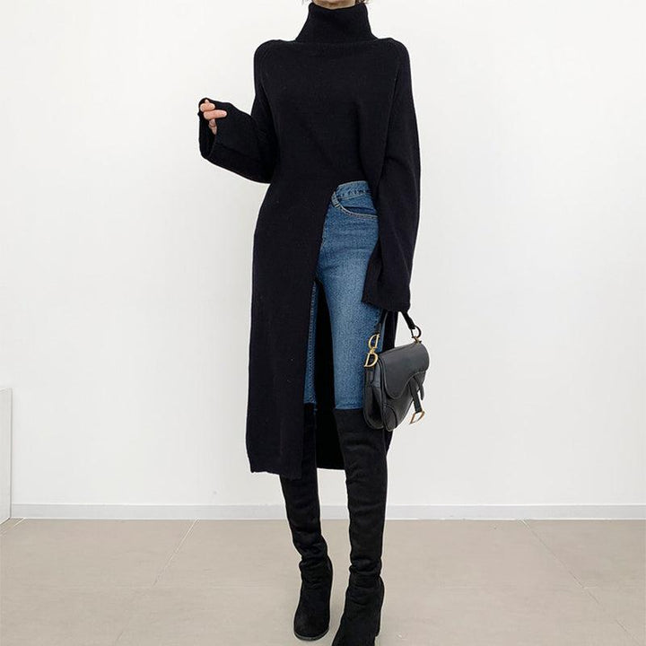 スリットロング丈ニット