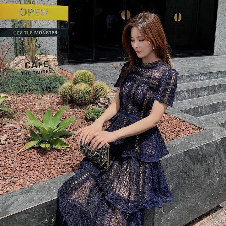 ブリティッシュレースロングドレス