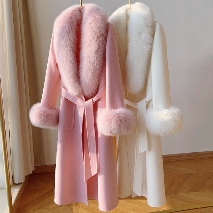 FOXファーパステルカラーロングコート