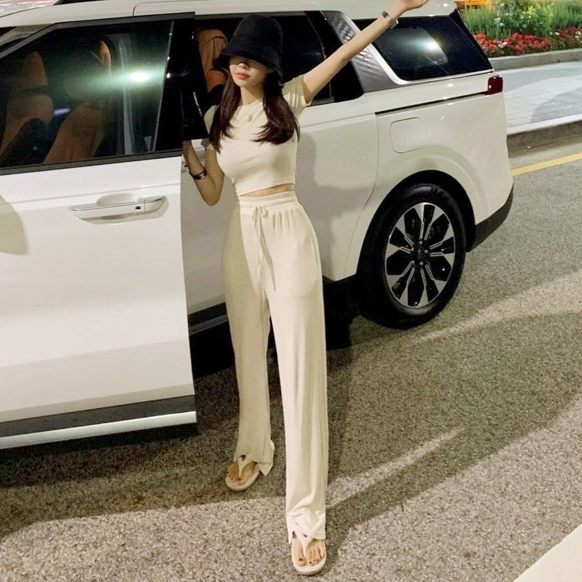 カジュアルTワイドパンツセットアップ