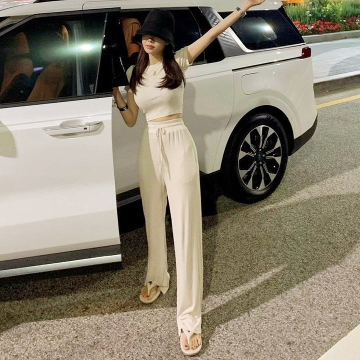 カジュアルTワイドパンツセットアップ