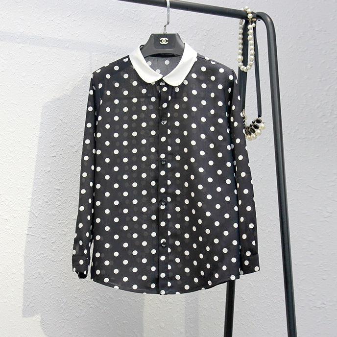 ドット柄シアーブラウス