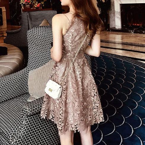 アメリカンスリーブレースミディワンピース