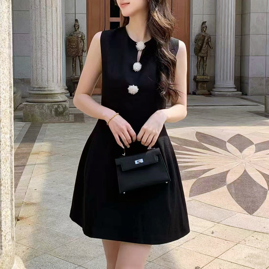 フラワービーズフレンチミニワンピース