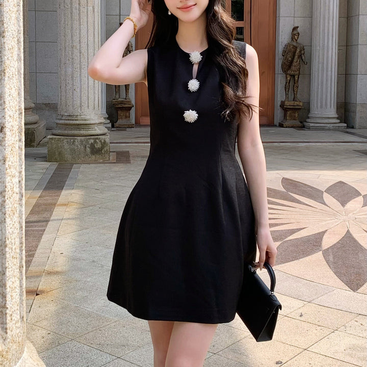 フラワービーズフレンチミニワンピース