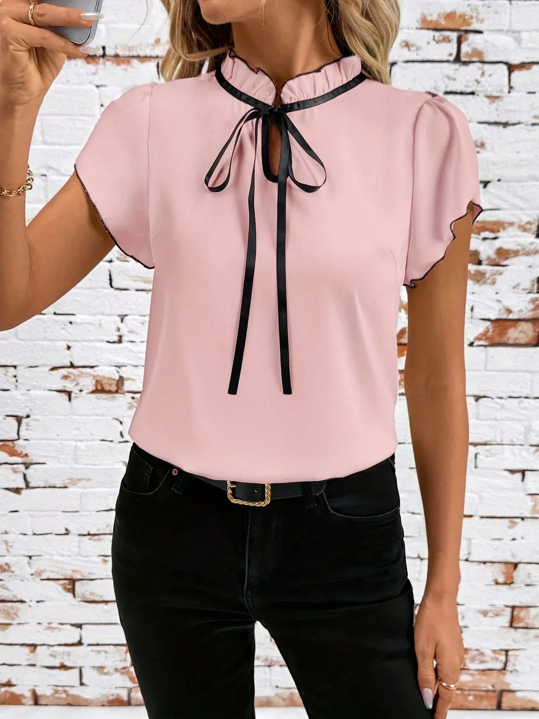 Bethany - カラーブロック ショートスリーブ シャツ