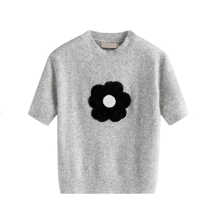 ハーフスリーブデイジーニット