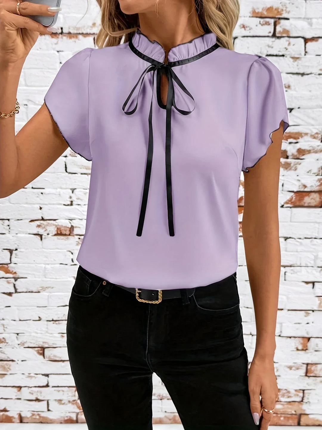 Bethany - カラーブロック ショートスリーブ シャツ