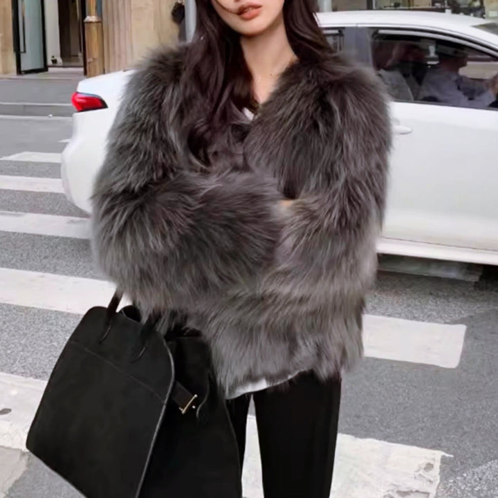 ボリュームフェイクファーショートコート