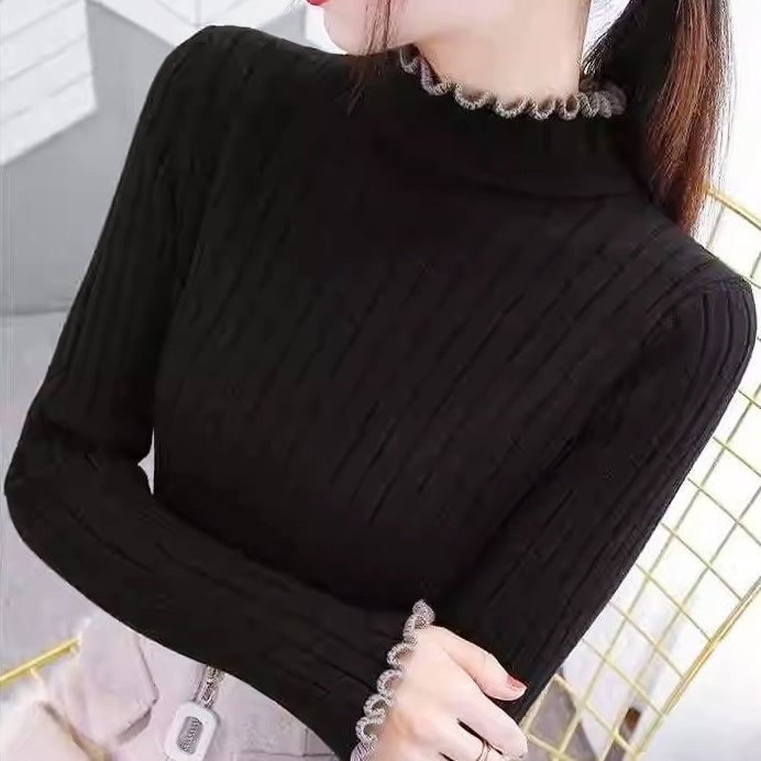 メロウフリルリブニットトップス