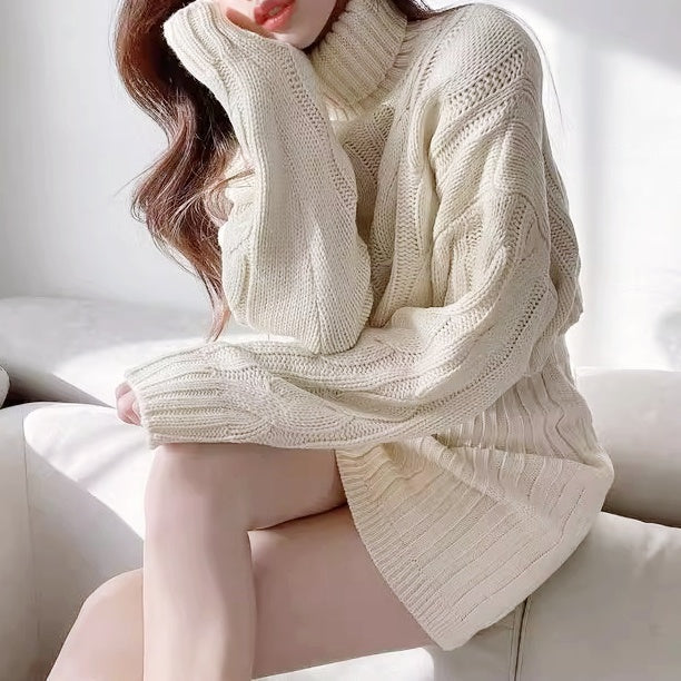 ケーブルニットミニスカートセットアップ