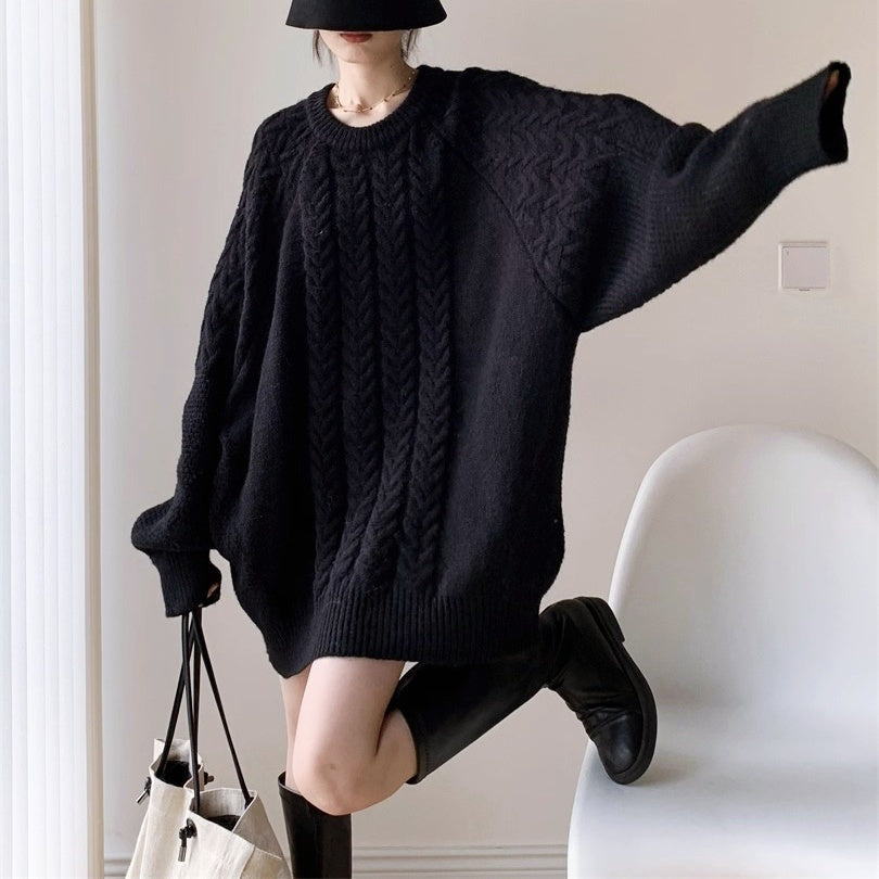 ケーブルニットワンピース