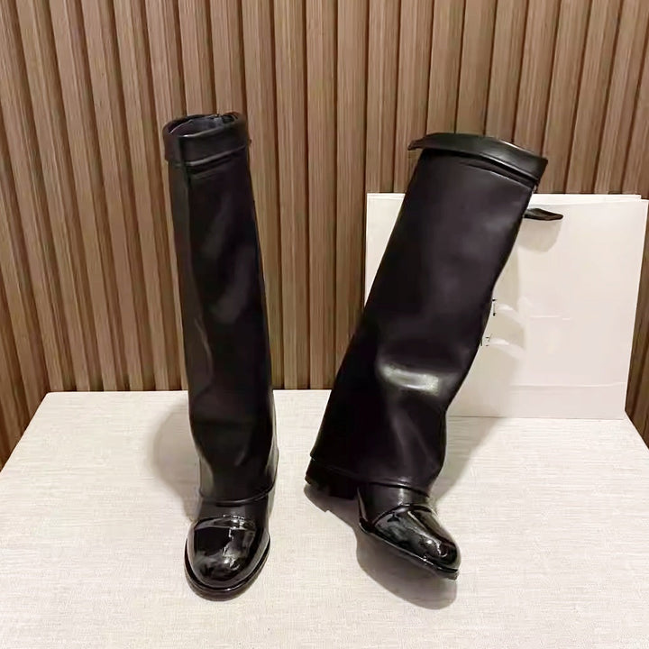 サイドボタンオーバーロングブーツ