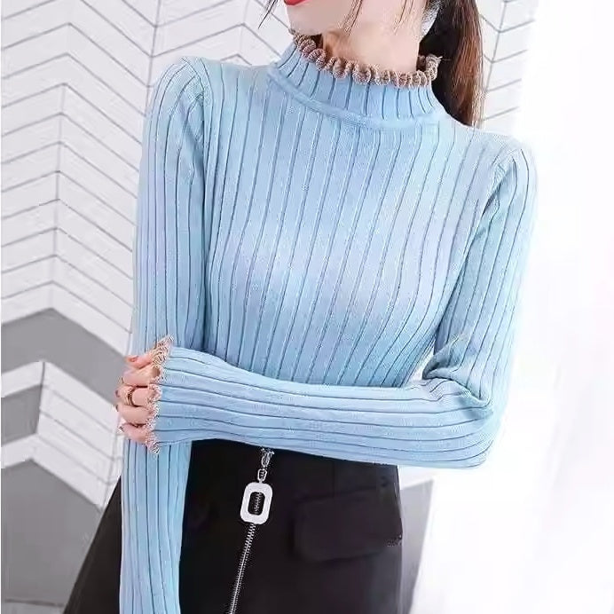 メロウフリルリブニットトップス