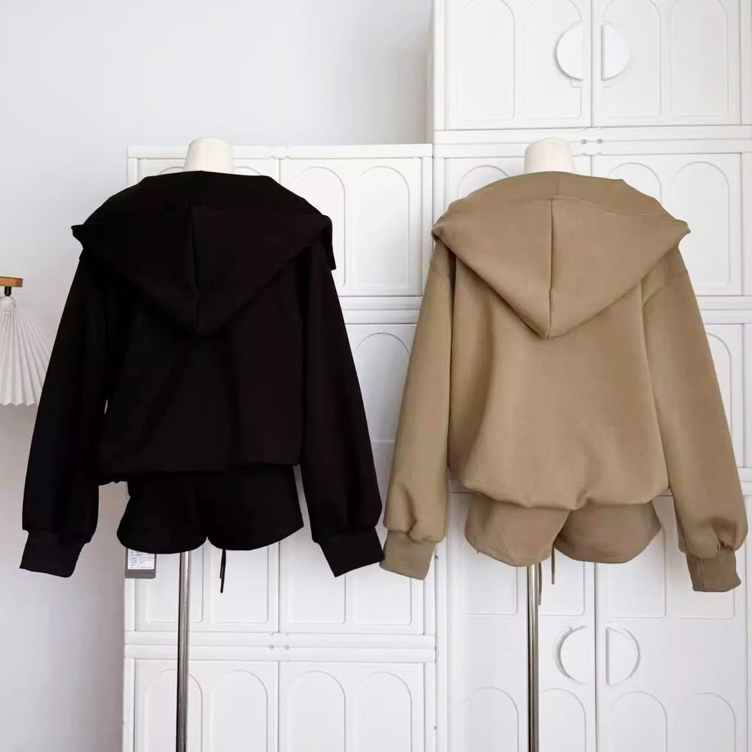 ビッグカラージップショートパンツセットアップ