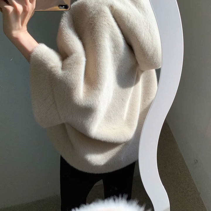 ジップアップショートファーコート