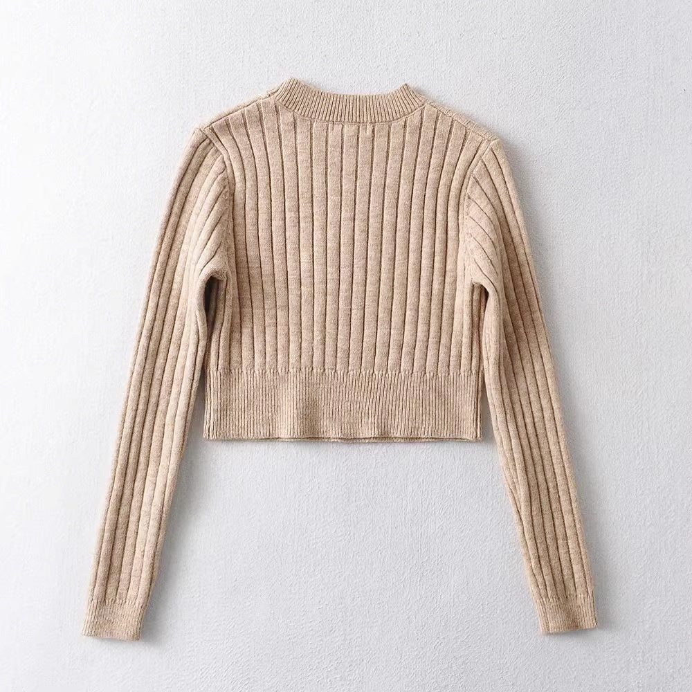 ラウンドネッククロップドトップス