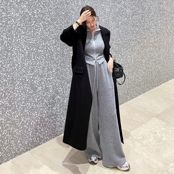 ジップアップニットセットアップ