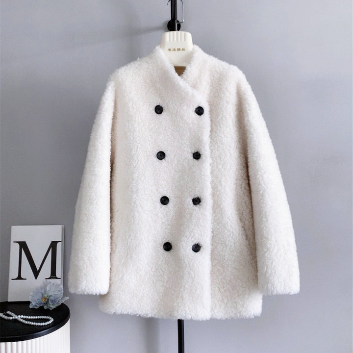 ダブルボタンボアコート