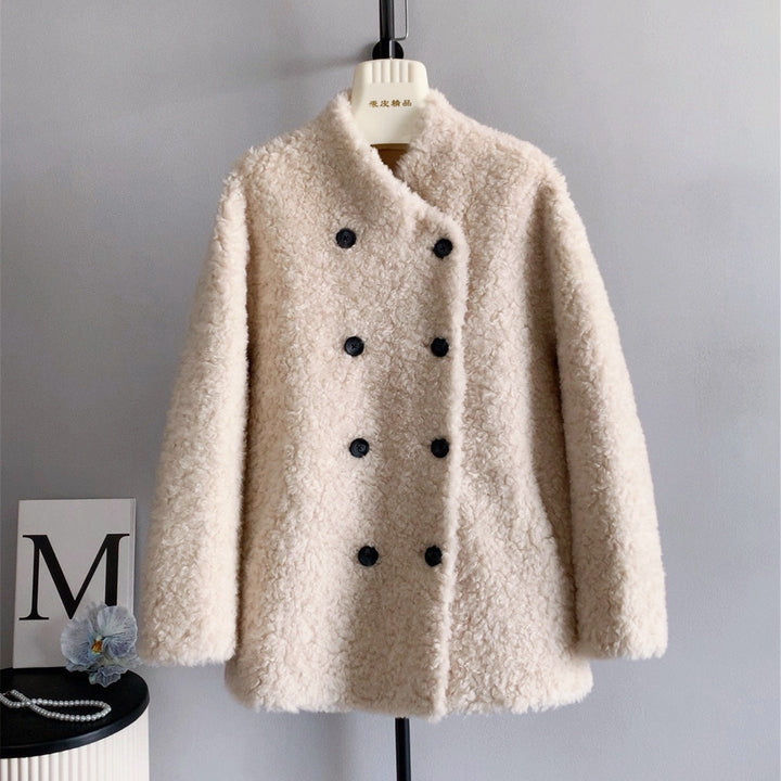 ダブルボタンボアコート