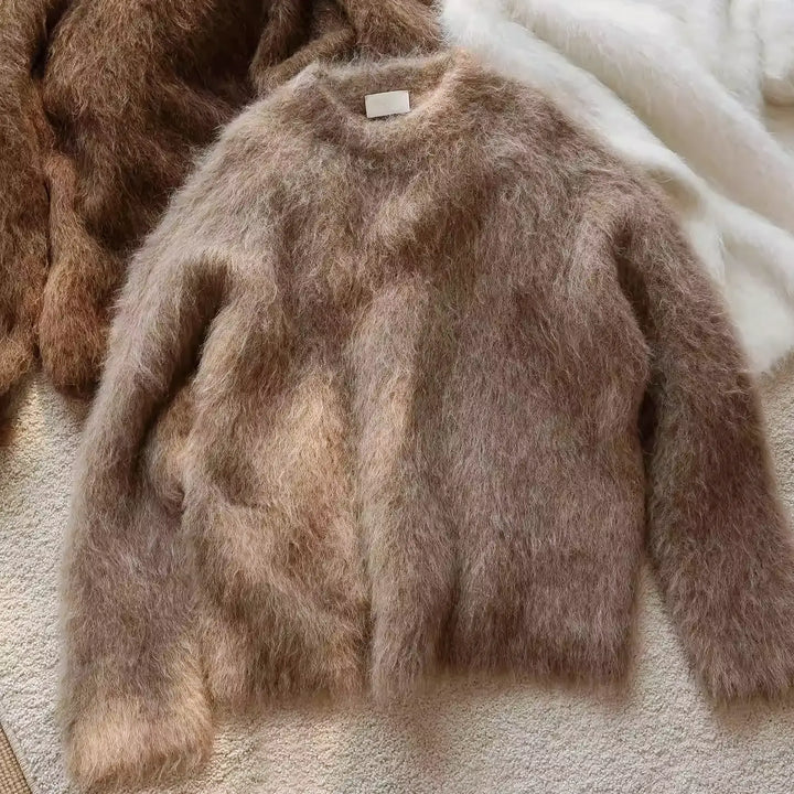 プレミアムアルパカモヘアニット