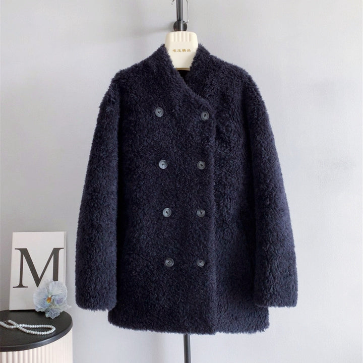 ダブルボタンボアコート