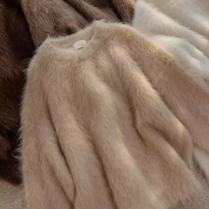 プレミアムアルパカモヘアニット