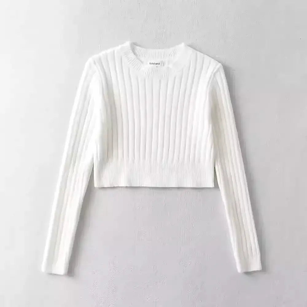 ラウンドネッククロップドトップス