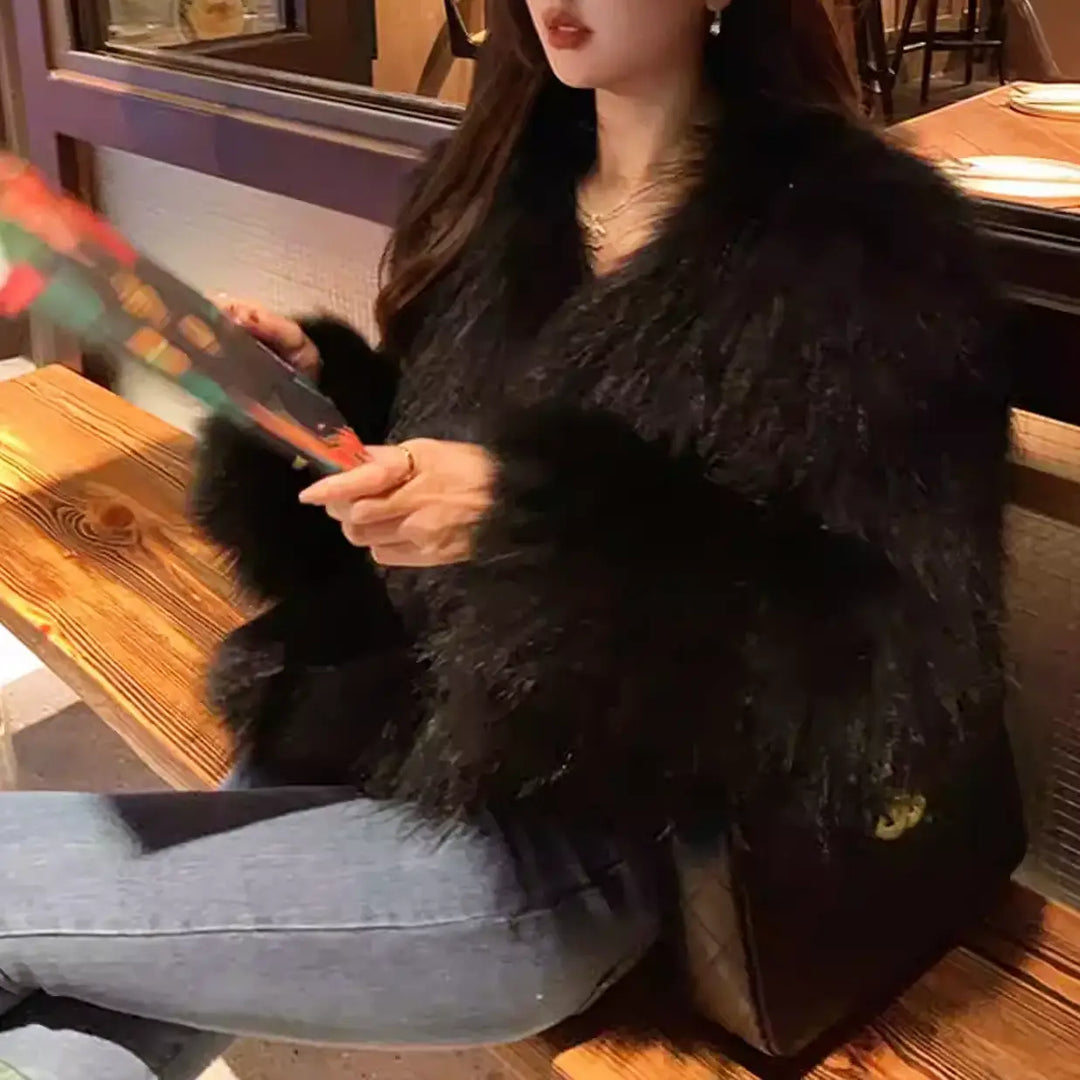 ボリュームフェイクファーショートコート