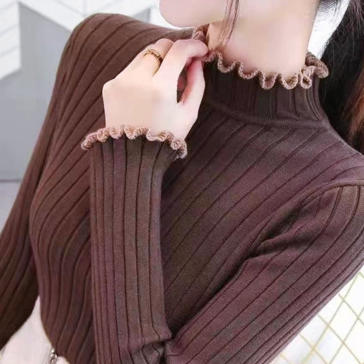 メロウフリルリブニットトップス