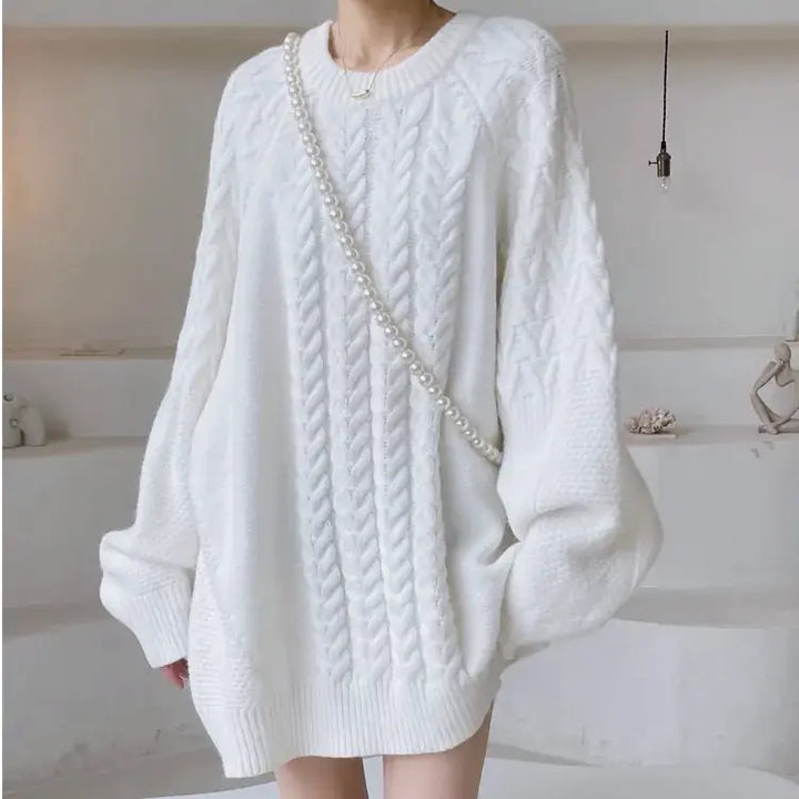 ケーブルニットワンピース
