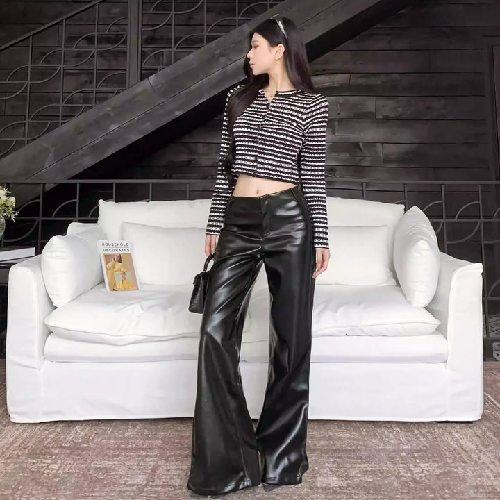 モノトーンボーダーニットカーディガン