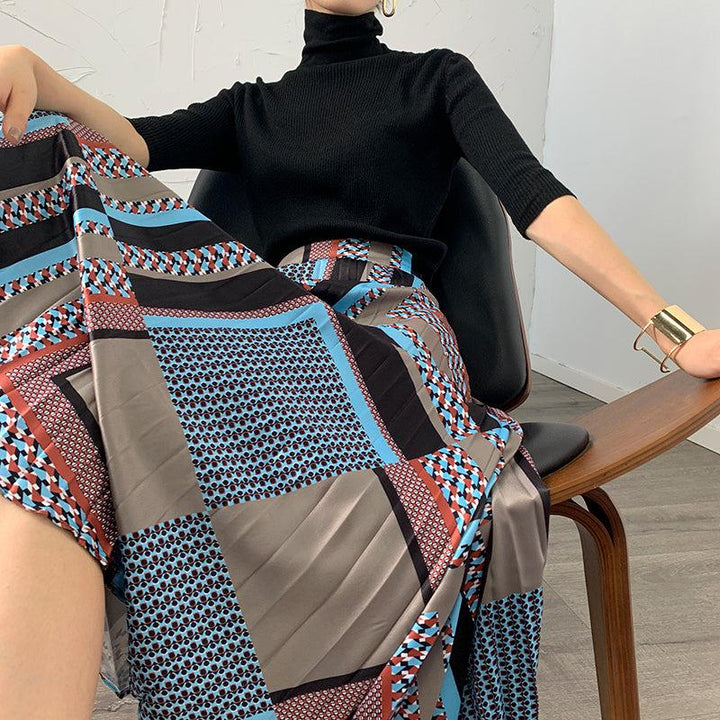 ブロッキングプリーツスカート